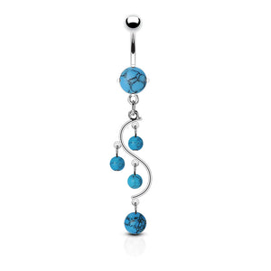 Turquoise Dangling Belly Ring