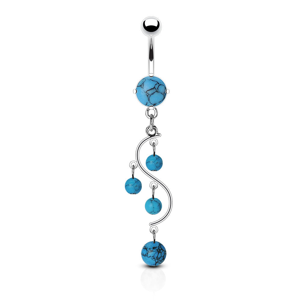 Turquoise Dangling Belly Ring