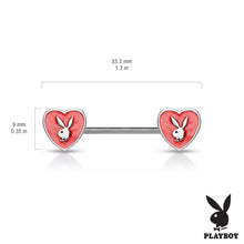Load image into Gallery viewer, Playboy Love Heart Nipple Barbells