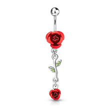 Load image into Gallery viewer, Gothic Roses Belly Ring